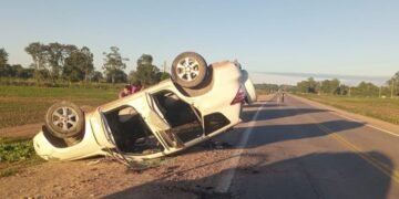 Volcó un auto sobre ruta nacional 34
