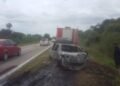Se incendió un auto sobre la Ruta 34