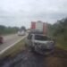 Se incendió un auto sobre la Ruta 34