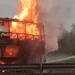 Pudo ser una tragedia: Se prendió fuego un colectivo sobre la Ruta 34