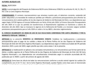 Concejales de Orán piden aumento de sus haberes por efectos de la inflación