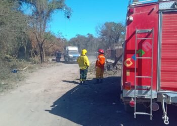 Apagaron una quema de pastizales en calle Bustamante