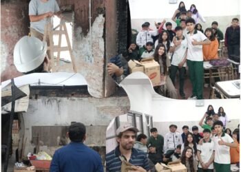 Jóvenes gigantes: Ayudaron a su compañero de curso que se le incendió su vivienda