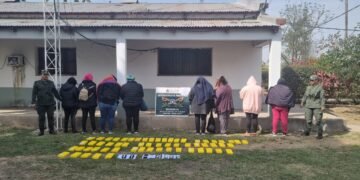 Ocho mujeres fueron detenidas con 62 kilos de cocaína