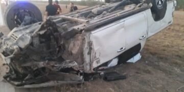 VIDEO: Choque y vuelco en la Ruta Nacional 50