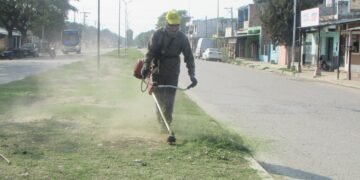 Hipólito Yrigoyen: Trabajos de limpieza y desmalezado