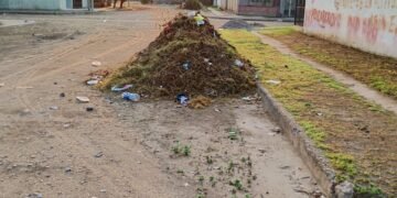 Vecinos piden que la Municipalidad levanté un montículo de tierra que dejó la máquina motoniveladora