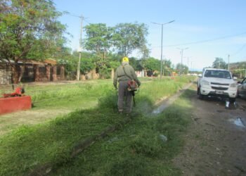 Hipólito Yrigoyen: Siguen los trabajos de limpieza y desmalezado