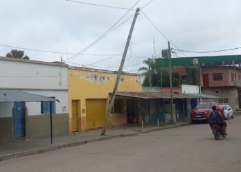 Sigue el reclamo por los postes a punto de caerse frente la Escuela “Patrón Costas”