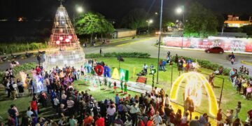 Se encendió el árbol de navidad en Orán