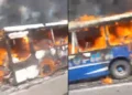 Se incendió un colectivo en la Ruta 34