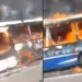 Se incendió un colectivo en la Ruta 34