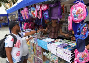 Gran feriazo escolar en la Plaza San Martín