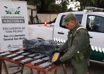 Traficaba 14 kilos de pasta base dentro de un parlante 