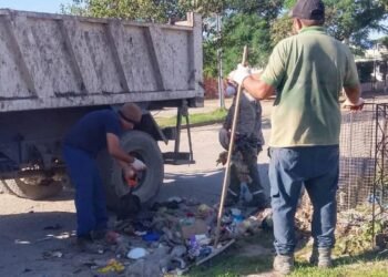 Trabajos de limpieza en el Barrio Jardín