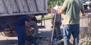 Trabajos de limpieza en el Barrio Jardín