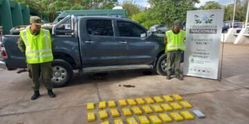 Partieron de Pichanal con 31 kilos de cocaína, los detuvo Gendarmería