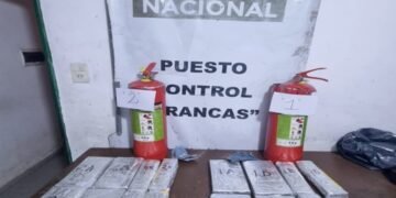 Partió de Aguas Blancas con 12 kilos de cocaína en dos matafuegos