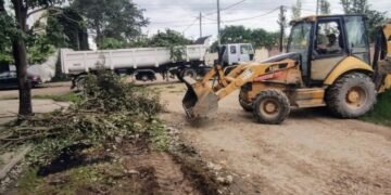 Trabajos de limpieza en el Barrio 20 de Febrero