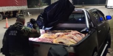 La policía secuestró 600 kilos de carne vacuna