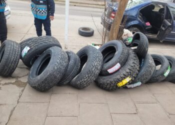 Policía Vial incautó más de 30 cubiertas de contrabando