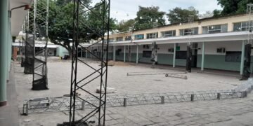 Reanudaron la obra del tinglado en la Escuela “Lidia Montellanos de Sidorenko”
