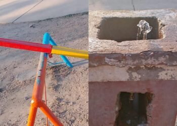 Acto vandálico en la Plaza del Barrio 20 de Febrero