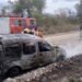Se incendió una Kangoo en la Ruta Provincial 18