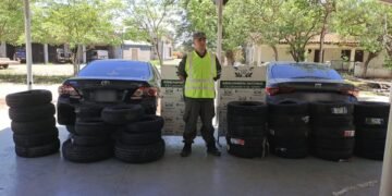 Gendarmería decomisó 97 neumáticos