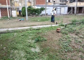 Operativo de limpieza en el Barrio 402 Viviendas