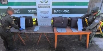 Traficaban 6 kilos de cocaína en tres valijas