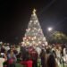 Encendieron las luces del arbolito de navidad en el acceso sur
