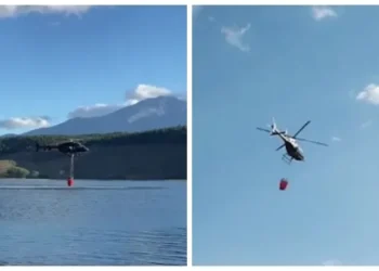 Con helicópteros y helibalde, las Fuerzas Armadas combaten incendios en Chubut