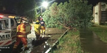 Bomberos trabajaron tras el fuerte viento y tormenta