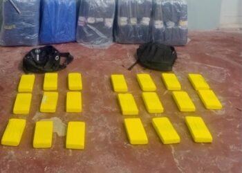 Encuentran dos mochilas cargadas con cocaína y cinco bolsas tipo arpilleras con hojas de coca