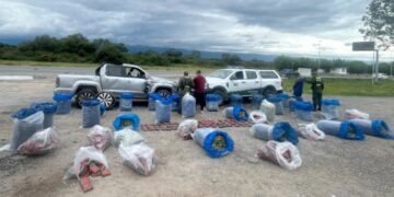 Volcó una camioneta sobre la ruta con 690 kilos de hojas de coca al intentar escapar de un control vial