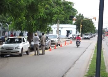Demarcación en zona de parada de taxis