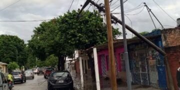 Precaución en la circulación por postes caídos
