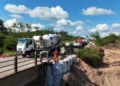 Siguen los trabajos en el puente de la Ruta 5 sobre el arroyo Las Hacheras