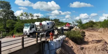 Siguen los trabajos sobre el puente de la Ruta 5 sobre el arroyo Las Hacheras