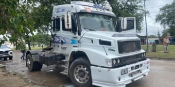 Principio de incendio en un camión