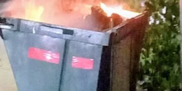 Le prendieron fuego a un contenedor de basura