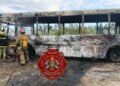 Se incendió un colectivo en la zona de Abra Grande