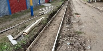 Cordón cuneta en el Barrio 9 de Julio