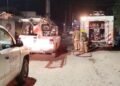 Incendio en una torre de alta tensión eléctrica