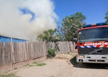 Incendio de una vivienda en el Barrio 4 de Junio