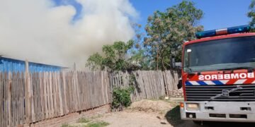 Incendio de una vivienda en el Barrio 4 de Junio